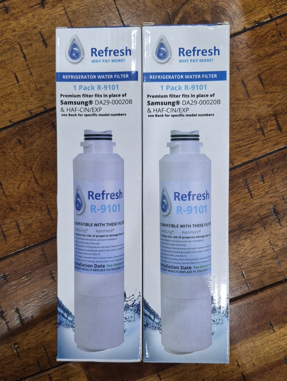 New Lot Of Two Refresh R-9101 Water Filter Replacement Fits Samsung DA29-00020B